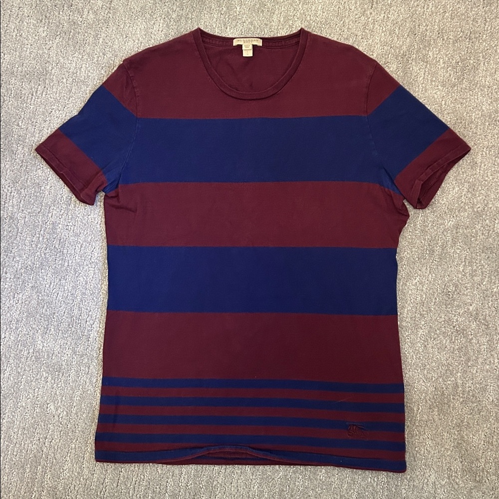 Burberry Brit Striped Burgundy and Navy T-Shirt